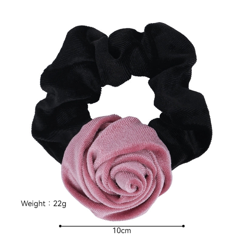 Elegant Romantic Artistic Women’s Rose Cloth Flannel Hair Tie
