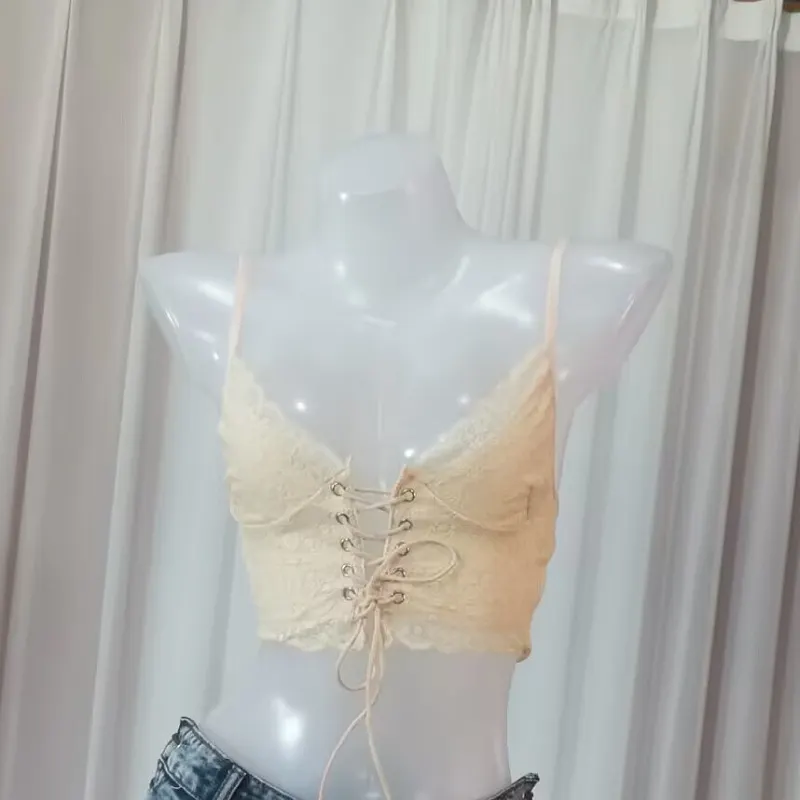 Churchf Sex Lingerie New Sexy Hollow Cross-Tied Lingerie Lace Sexy Wrapped Chest Lingerie Outside