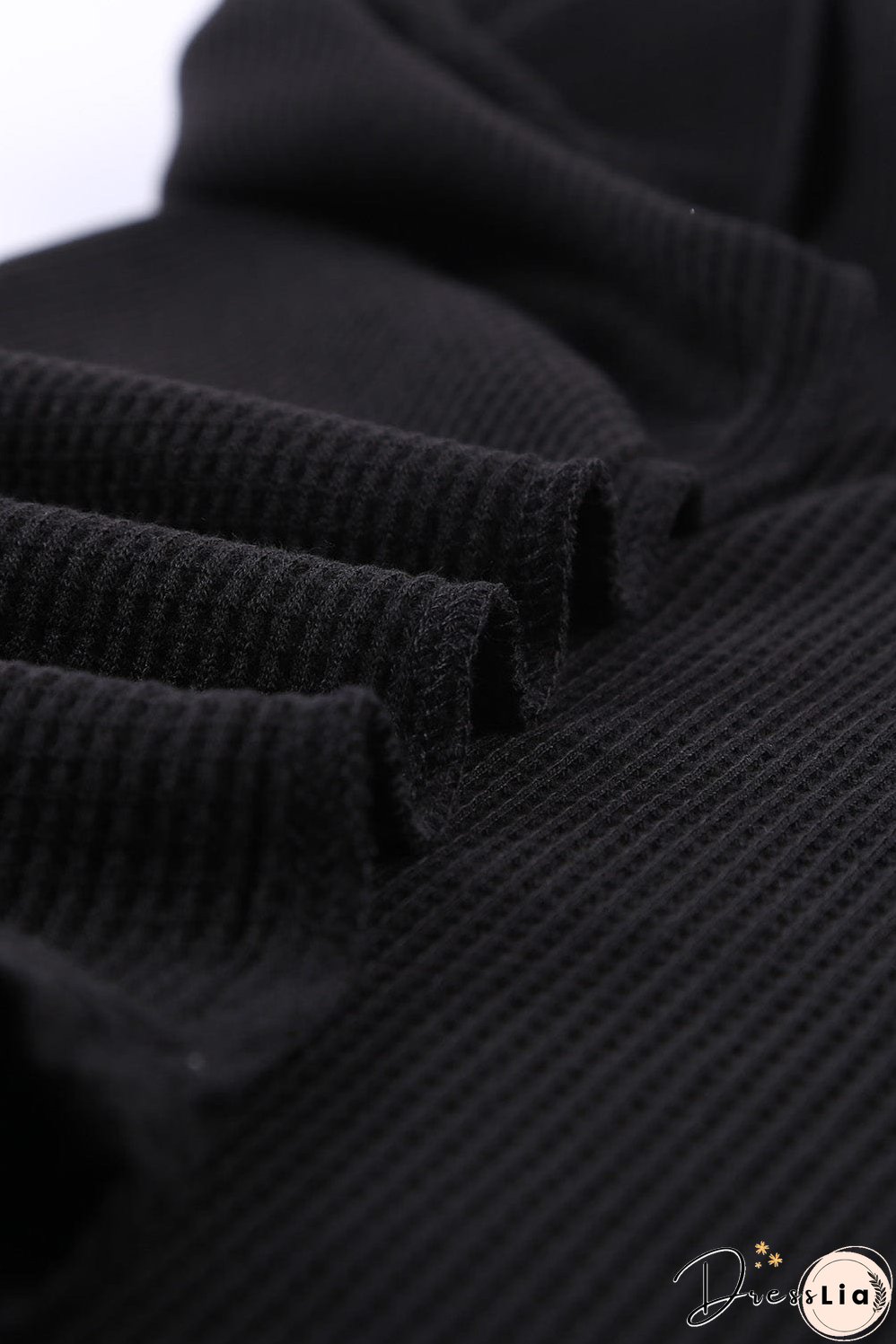 Chic Black Waffle Knit Sleeveless Tank Top