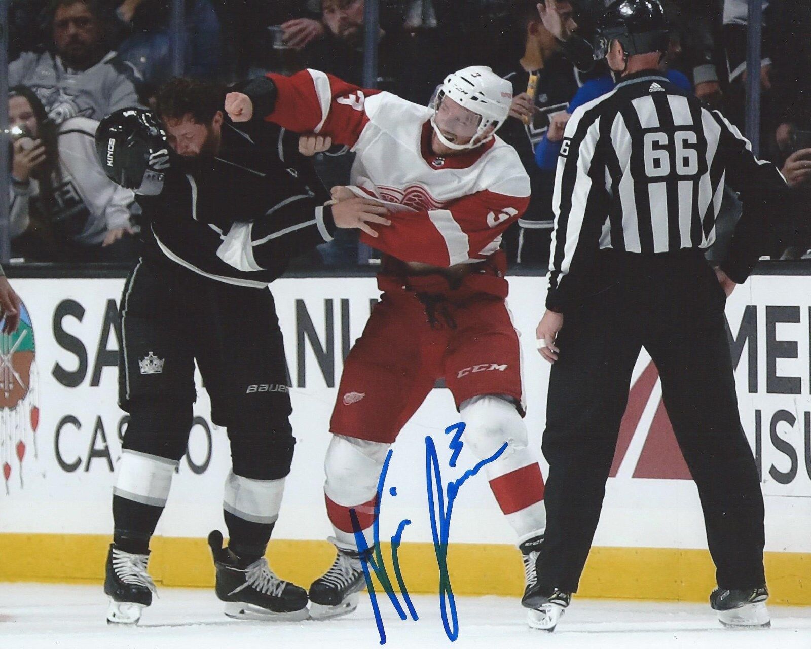 Nick Jensen Signed 8x10 Fight Photo Poster painting Detroit Red Wings Autographed COA