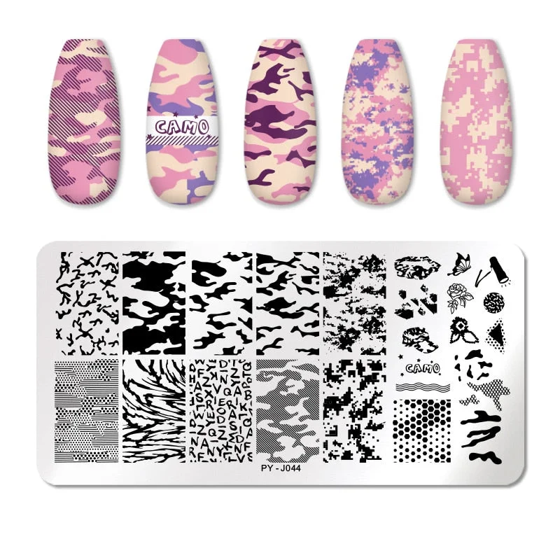 PICT YOU Nail Stamping Plates Marble Texture Animal Flower Snake Christmas Theme Image 12*6cm Template Mold Nail Art Stencil-Nail Inspo