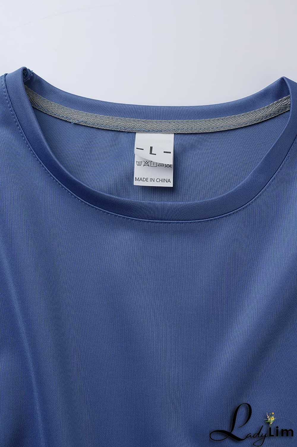 Blue Street Vintage Print Patchwork Letter O Neck Tops