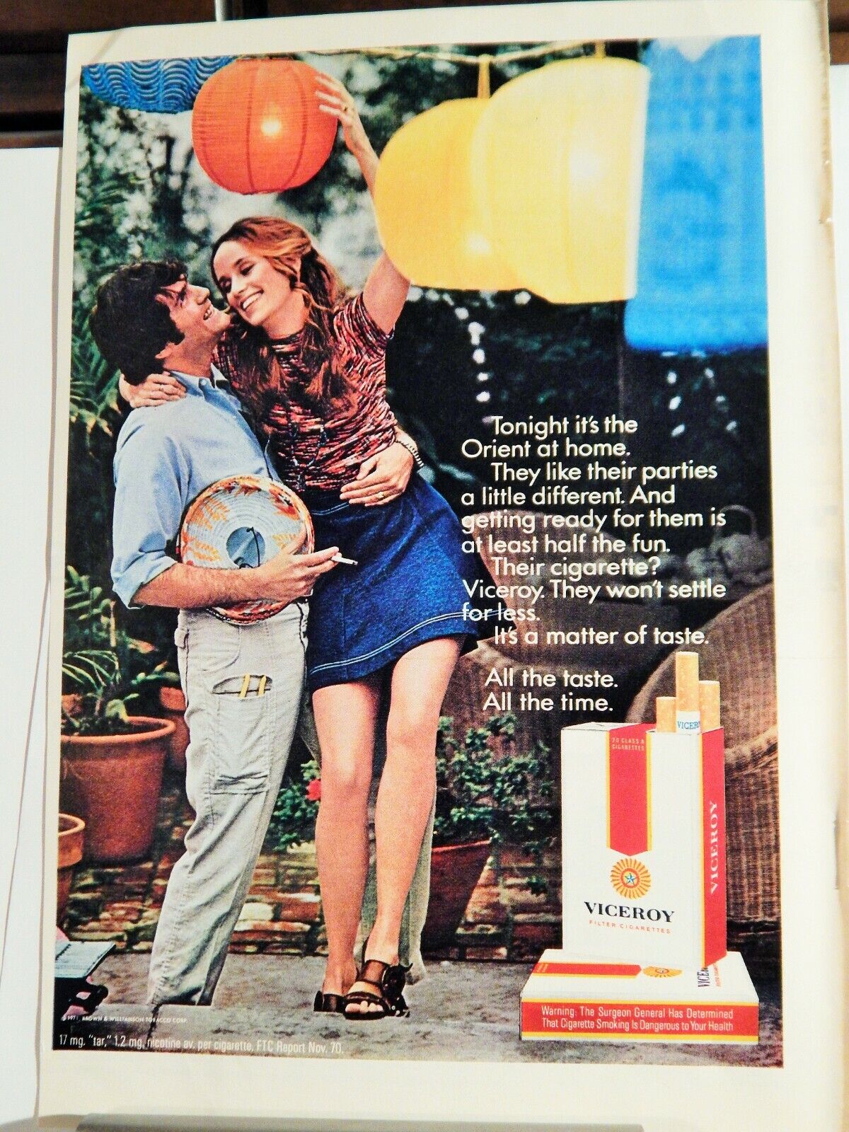 VICEROY FILTER CIGARETTES 1971 VINTAGE Photo Poster painting AD, RARE SOUGHT EPHEMERA