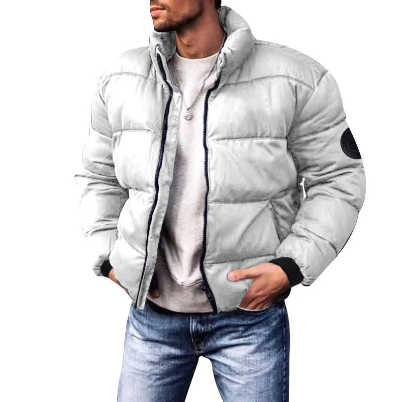 PASUXI New Trendy Men's Winter Cotton Clothes Plus Size Jackets Stand Collar Cotton Clothes Thickened Men's Cotton Jackets