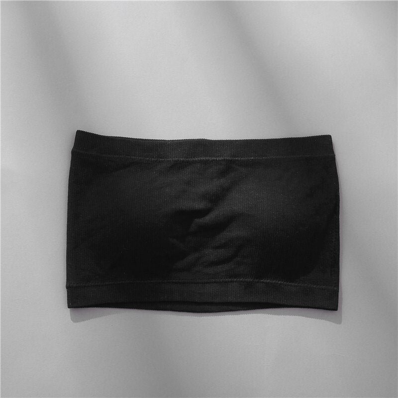 FINETOO Women's Seamless Underwear Cropped Top Halter Backless Lace Padded Camisole Girls Push Up Bralette Sexy Tanks Top Femme