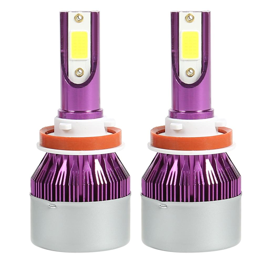 

1 Pair COB LED Car Headlight Bulbs 72W Headlamp Fog Light Purple (H11), 501 Original