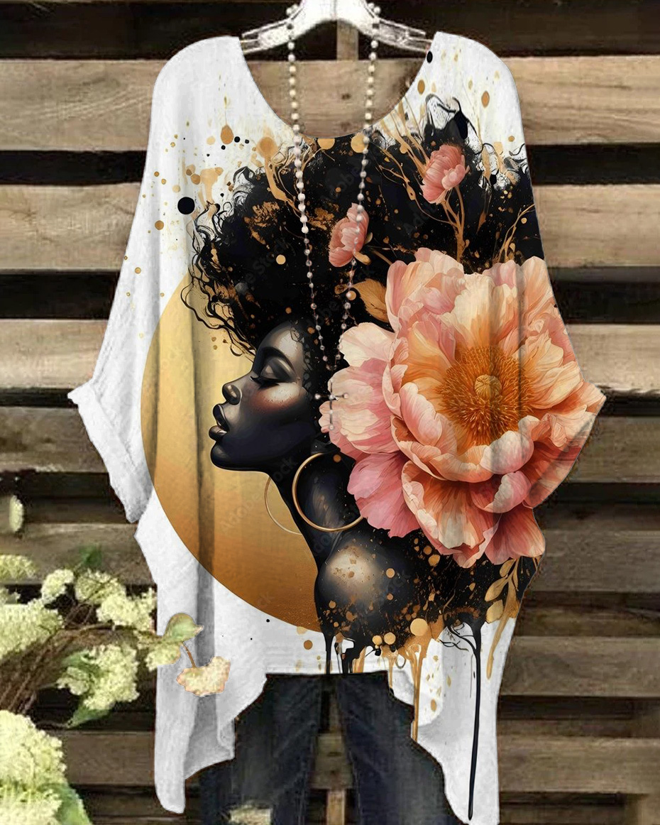 Artistic Face Casual Blouses