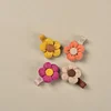 2PCS Lovely Plaid Flower Hair Pins for Baby Girls