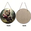Cat With Rugby - Round Wooden Signs(12*12Inch)