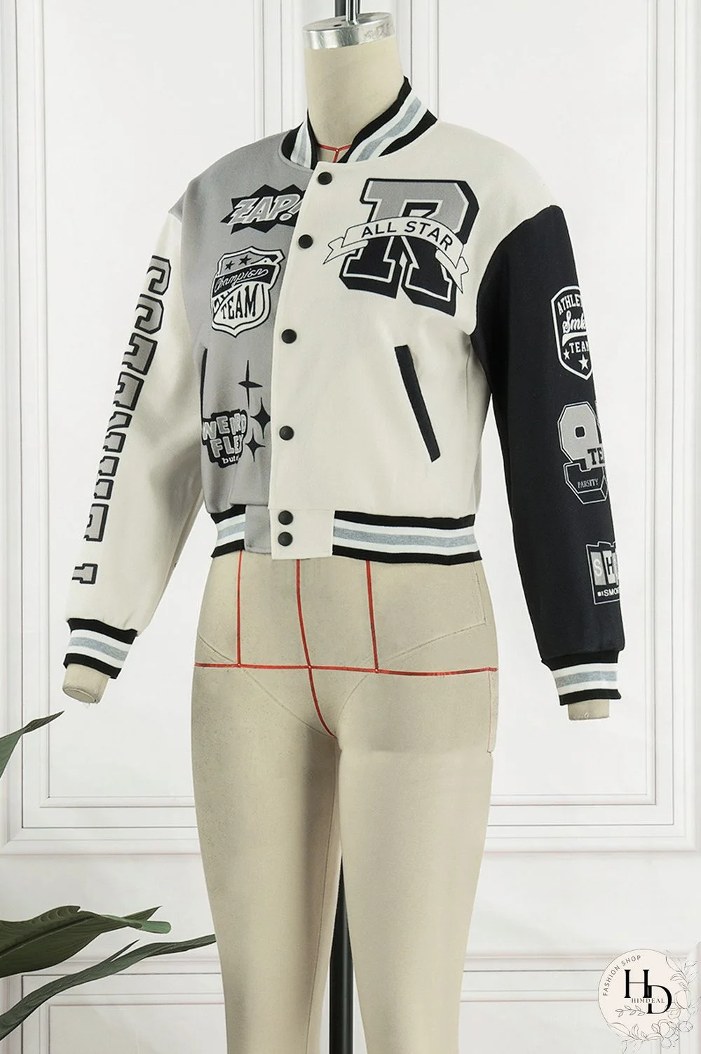 Red Casual Print Patchwork O Neck Outerwear