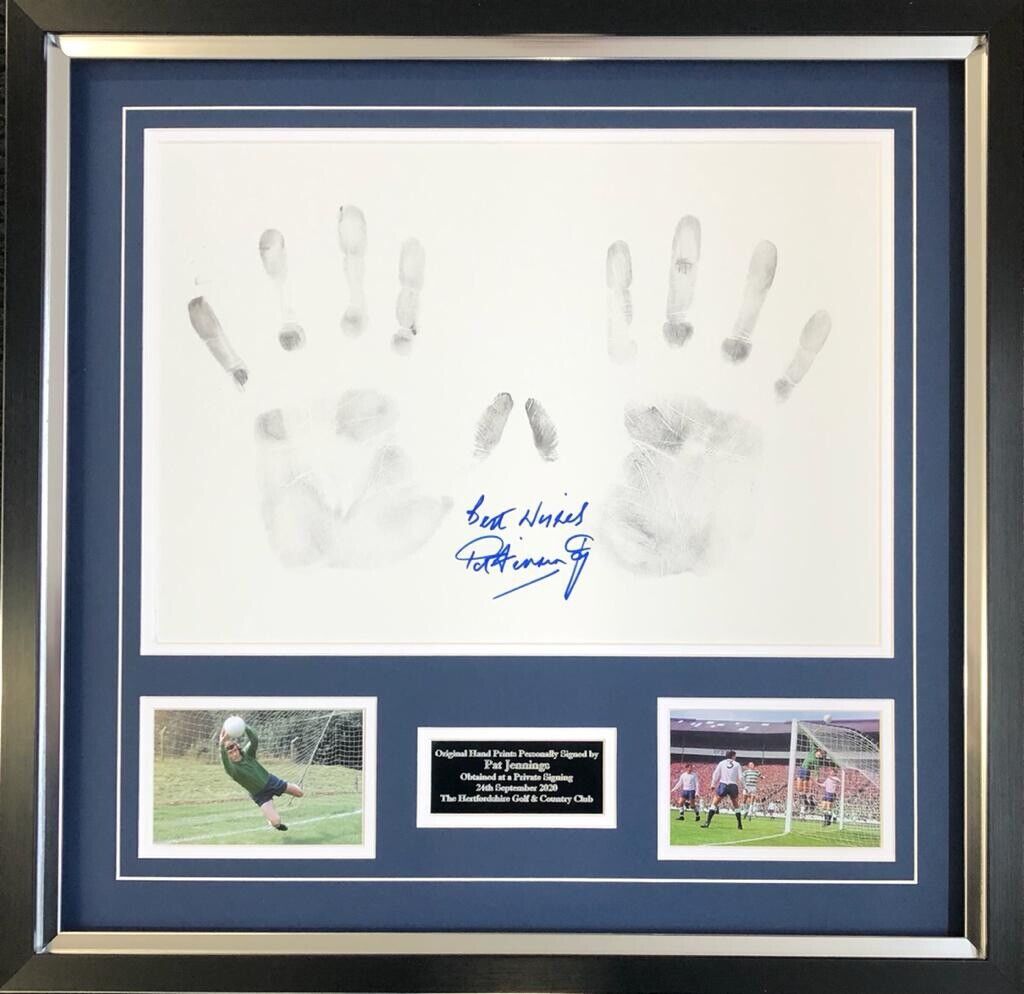 PAT JENNINGS Original Signed handprints Tottenham Hotspur Fc AFTAL