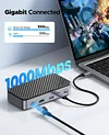 USB C Hub with M.2 SSD Enclosure, New Upgrade ORICO 10-in-1 USB-C Docking Station with Built in fan, 10Gbps USB 3.2 Gen2 M.2 NVMe SSD Reader, Support 4K@60Hz HDMI, 100W PD, Ethernet, SD/TF - DPM2P9-V1