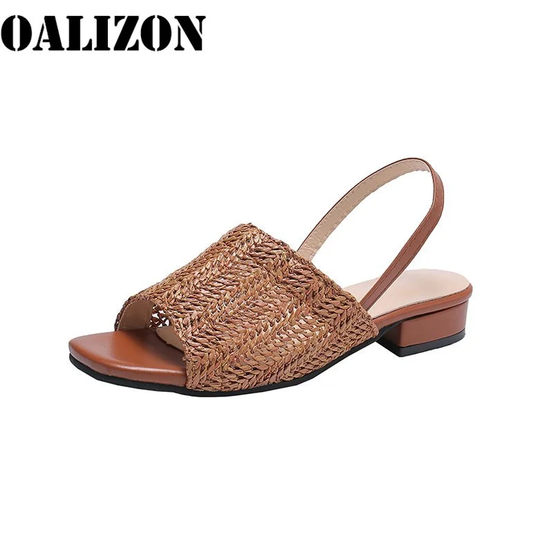 Women Knitted Open Toe Woven Slippers Sandals Shoes Summer Woman Lady Low Heels Sandals Flip Flop Casual Slingback Sandals Shoes