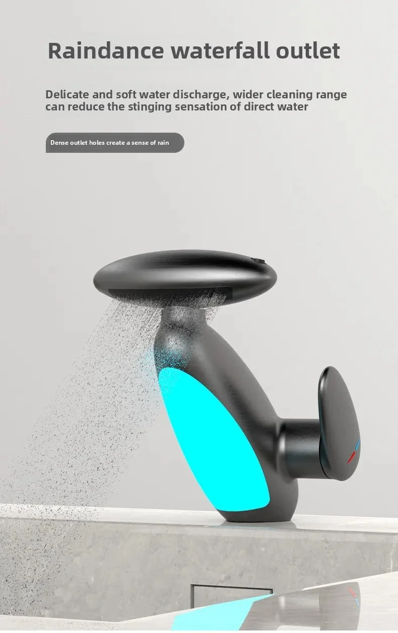 Smart LED Bathroom Faucet – 4 Water Modes, 360° Pull-Out Head