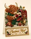 6pcs DIY Christmas Highland Bull Diamond Painting Christmas Greeting Card