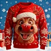 3D Print Unisex Deer Crew Neck Christmas Ugly Sweatshirt by Inlyline