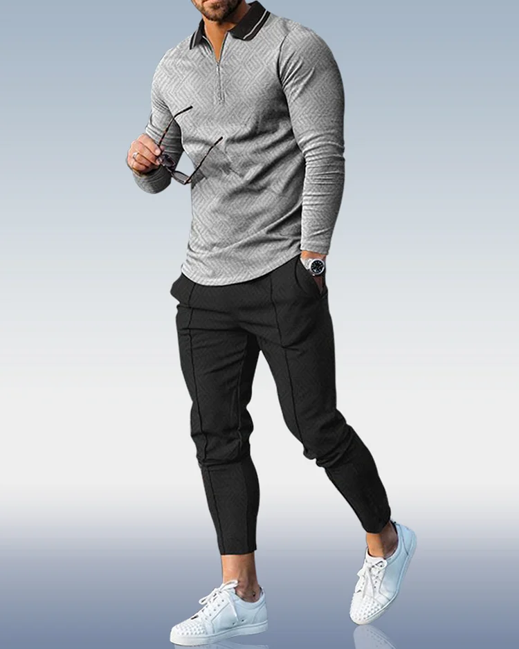 Men's Casual Personality Polo Suit 109