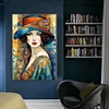 Retro Lady Woman-Full Embroidery 3 Strands 11CT Stamped Cross Stitch-50*75CM-Large Size