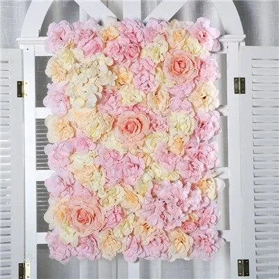 40x60cm Silk Rose Flower Champagne Artificial Flower DIY Wedding Decoration Flower Wall Panels Romantic Wedding Backdrop Decor 1118