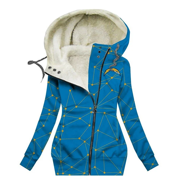 Los Angeles Chargers
Women's Zip-Up Tunic Fleece Hoodie