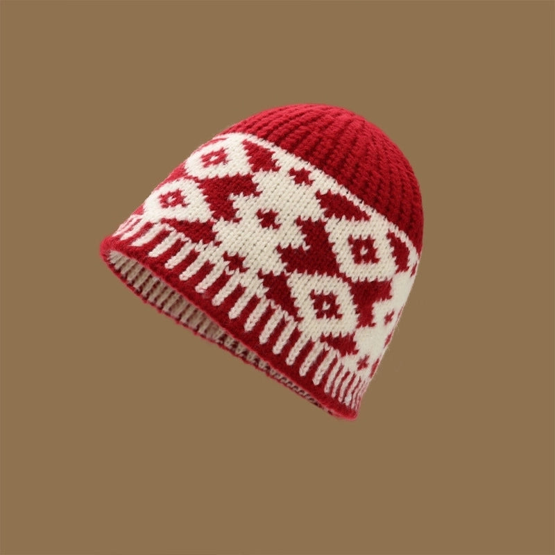 Women’s Sweet Minimalist Color Block Eaveless Wool Cap