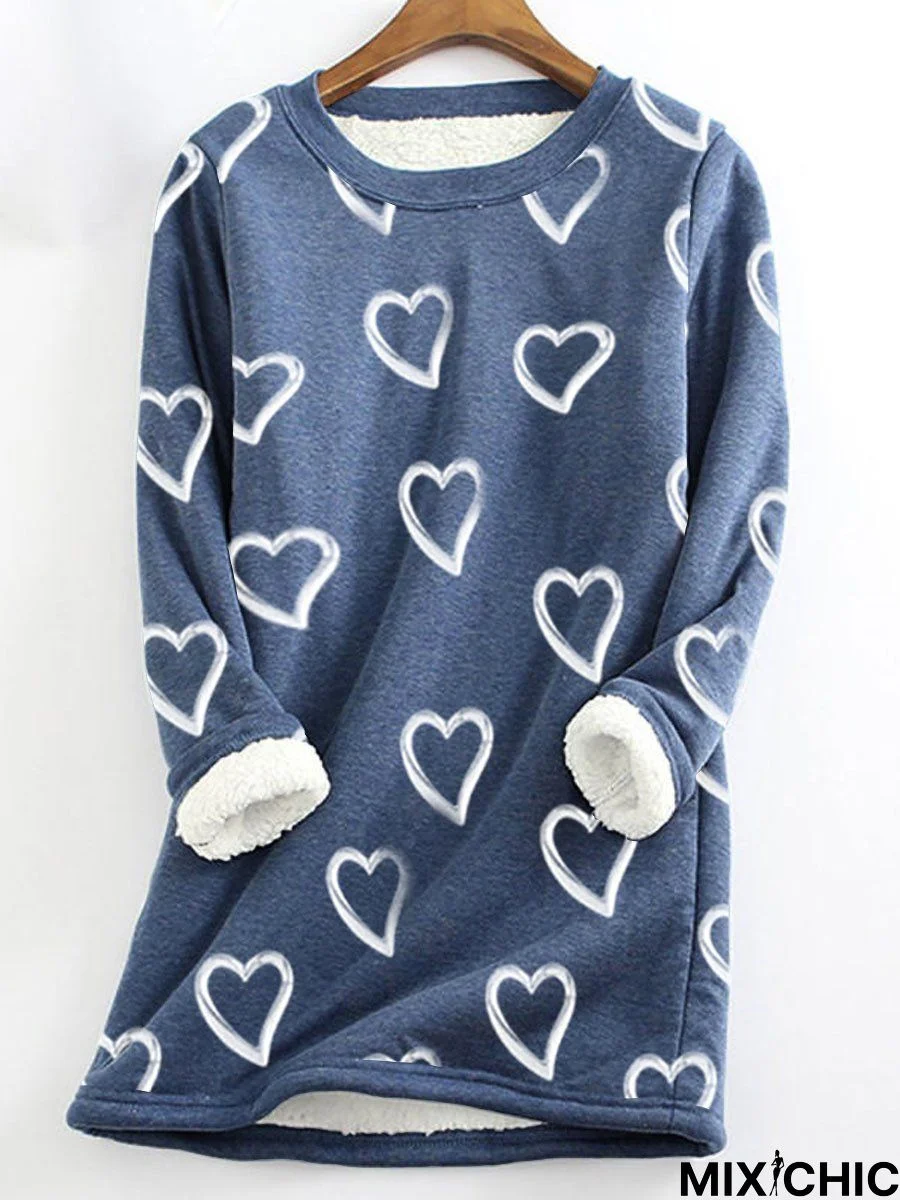 Heart/Cordate Casual Regular Fit Sweatshirt