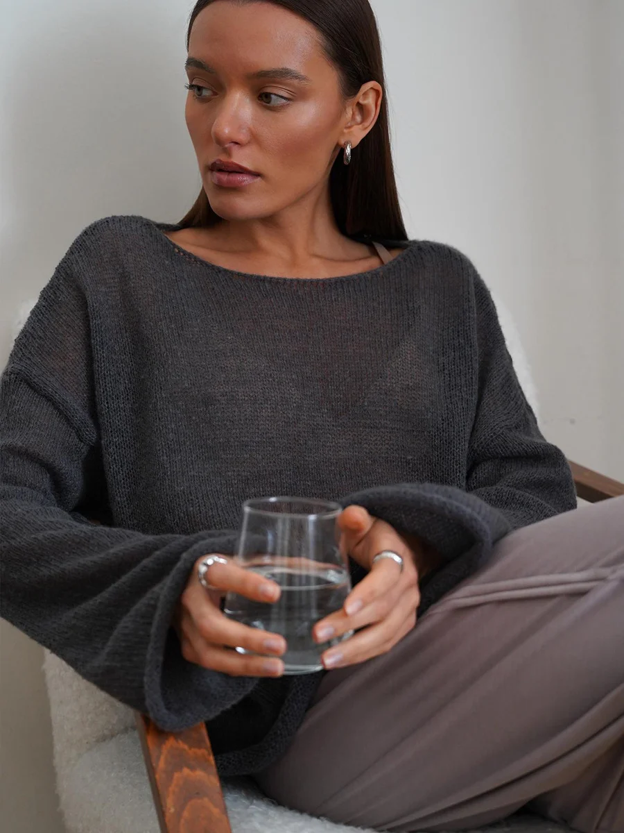 Athvotar Athvotar Spring And Summer New Hollow Sweater Women Wind Soft Loose Knitted Long-Sleeved Clothing Hot