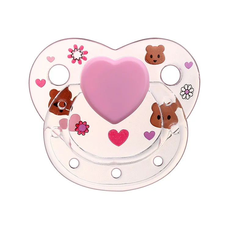  Dollreborns®Cute bear transparent magnetic pacifier