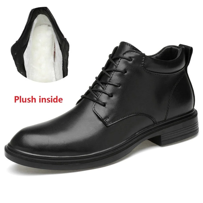 Big Size 50 Fashion Winter Shoes Fashion Design Genuine Leather Mens Ankle Boots High Top Black Man Dress Business Shoes 2021
