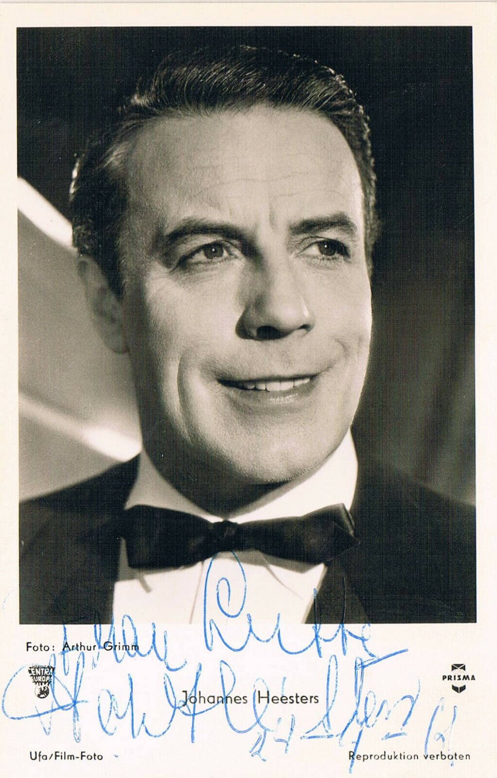 Johannes Heesters 1903-2011 autograph signed postcard Photo Poster painting 3.5x5.5 German actor