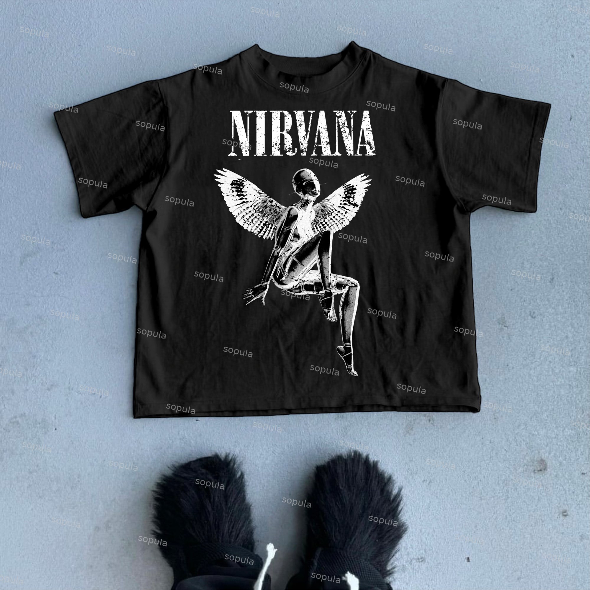 Nirvana Rebirth - Vintage Empty Mountain Base Print Cotton Casual T-Shirt - Sopula｜Premium Graphic Tees & Graphic Clothing