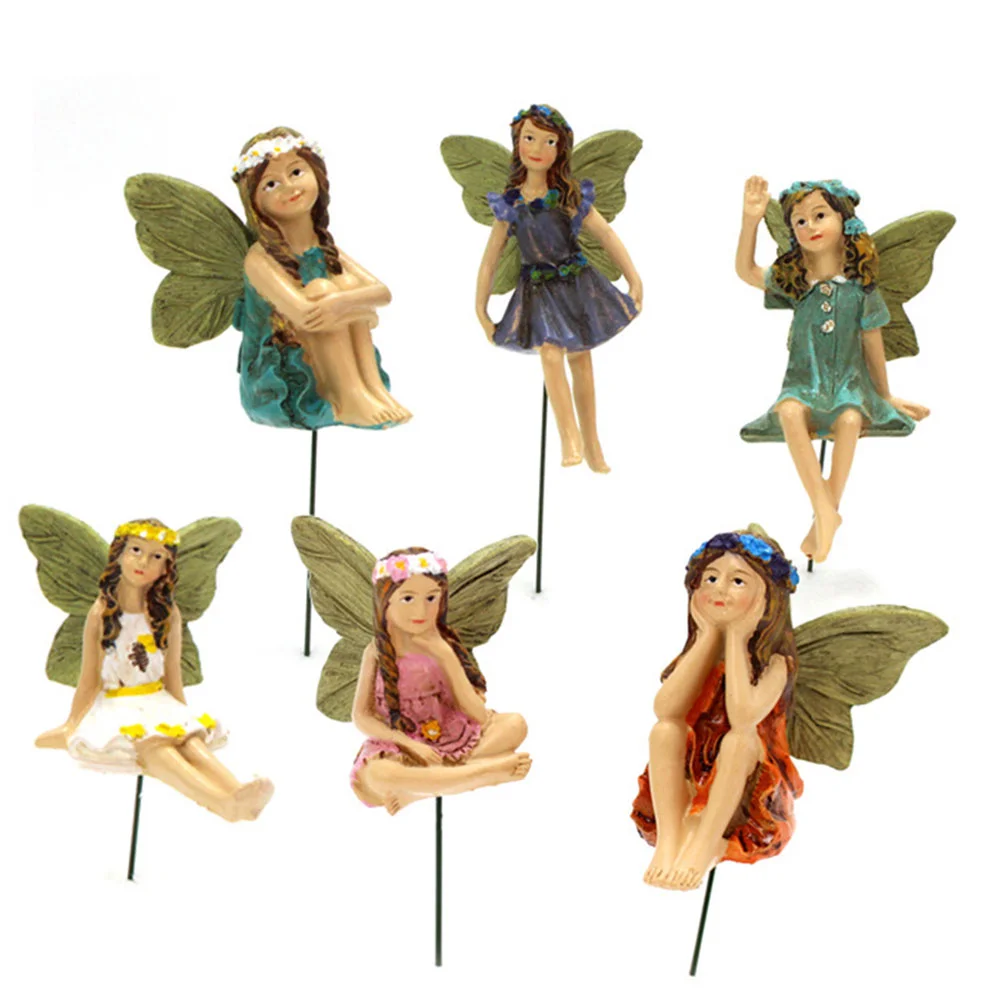 Mini Fairy Figurines Elf Set Resin Miniatures Garden Landscape Decoration
