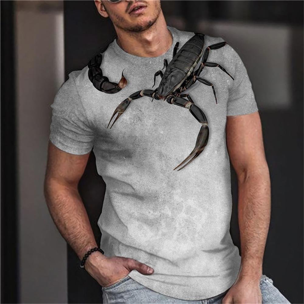 3D Graphic Short Sleeve Shirts  Animal Graphic