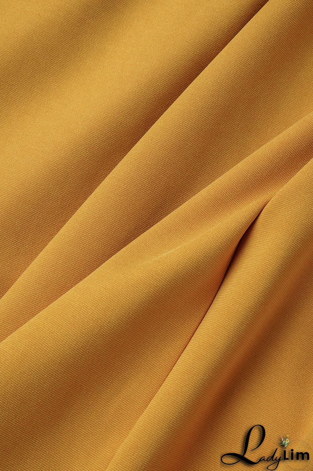 Yellow Casual Solid Patchwork Slit Beading V Neck One Step Skirt Dresses