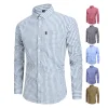 Breathable cotton long-sleeved plaid shirt