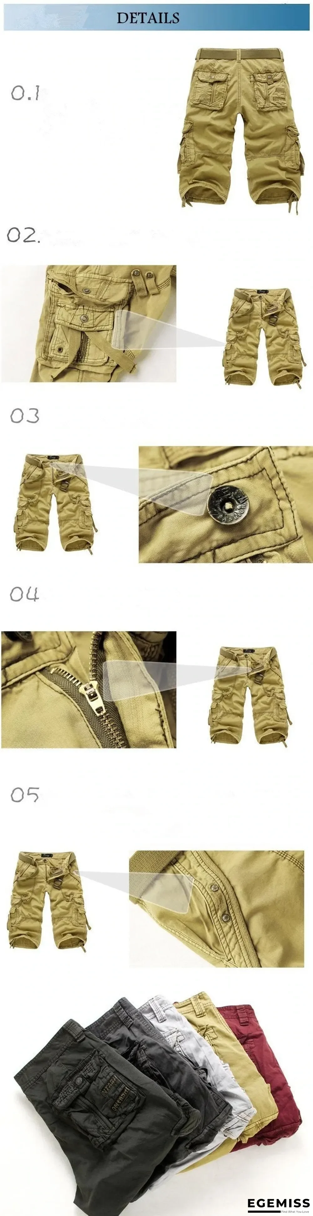 Plus Size Men's Camouflage Loose Cargo Work Casual Shorts | EGEMISS