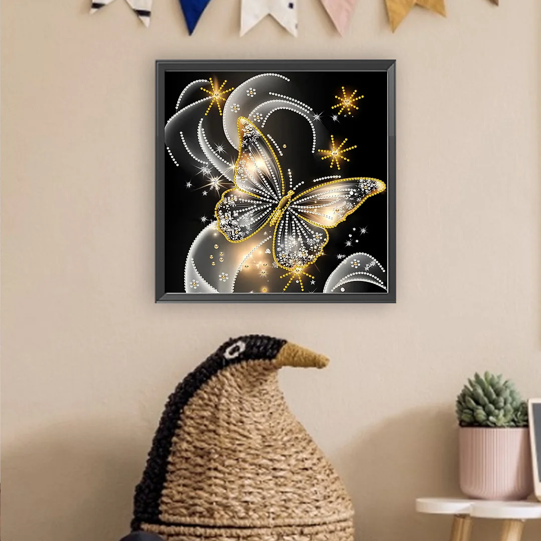 Dreamy Butterfly - Partial Special Shaped Drill Diamond Painting Kits (Canvas|30*30cm)