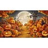 (US Only)Halloween 5D DIY Full Drill Round Diamond Painting Kit Home Wall Decor 70x40cm