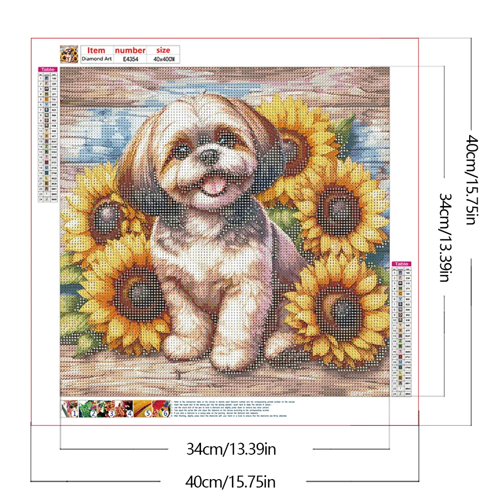 Diamond Painting - Full Round Drill - Sunflower Shih Tzu(Canvas|40*40cm)