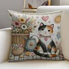 Flowers And Cats-11CT Stamped Cross Stitch Pillowcase 45*45cm