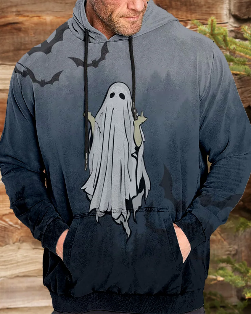Suitmens Men's Halloween Ghost Hoodie 00431