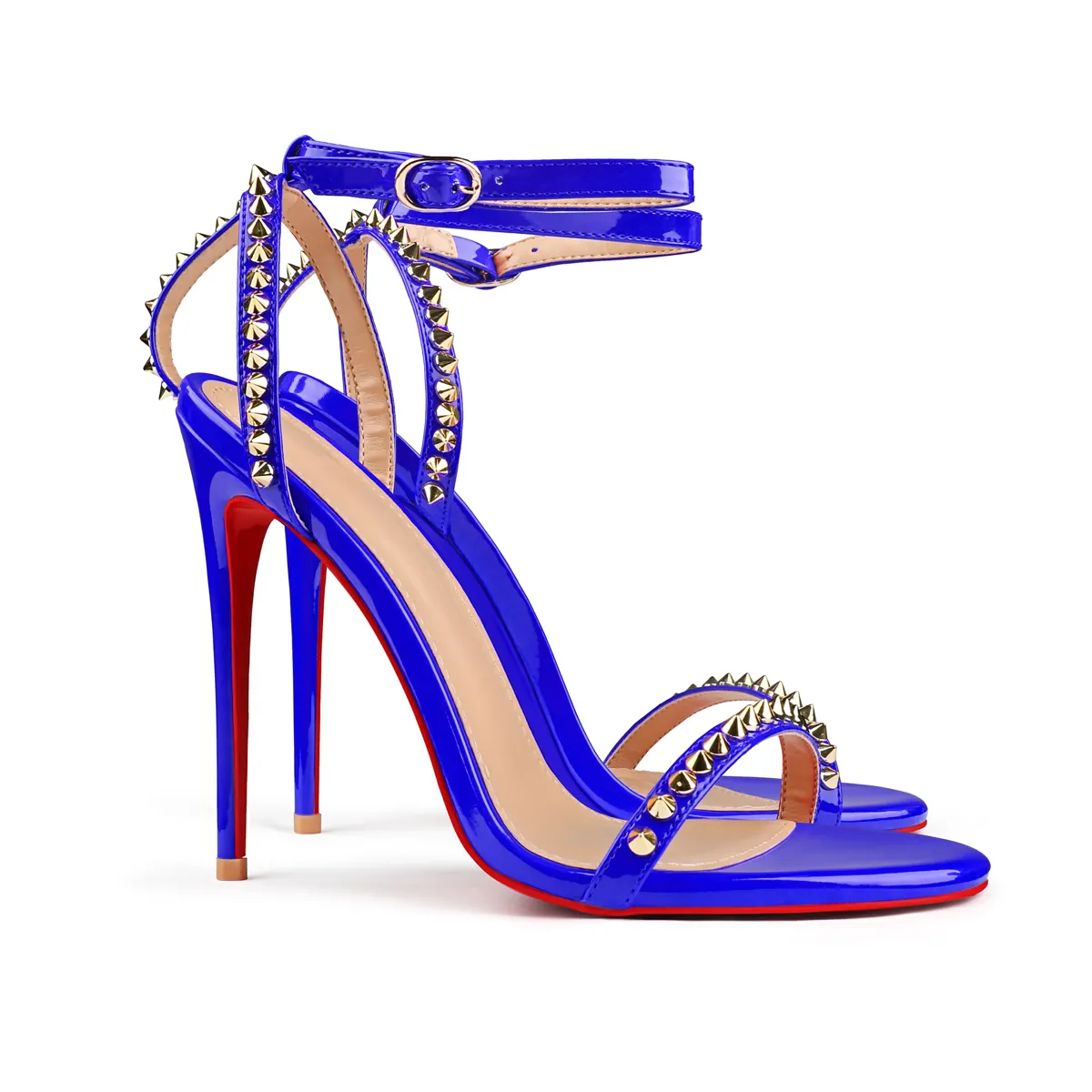 100mm/120mm Women's High Heels Rivets Party Red Bottom Sandals-vocosishoes