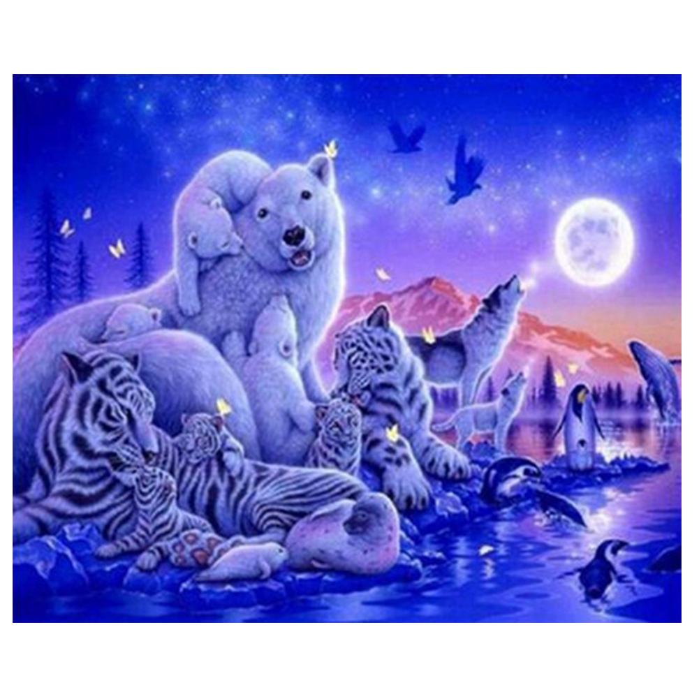 

30*35CM - Tiger Animal - Round Drill Diamond Painting, 501 Original