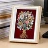 Framed Pearl Diamond Painting - Special Shaped - Colorful Bouquets (17x22cm)