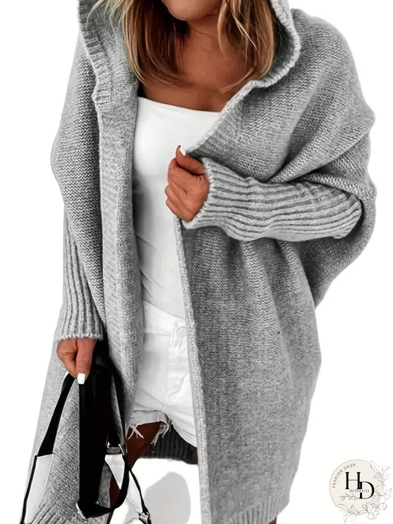 Winter Knit Hooded Cardigan