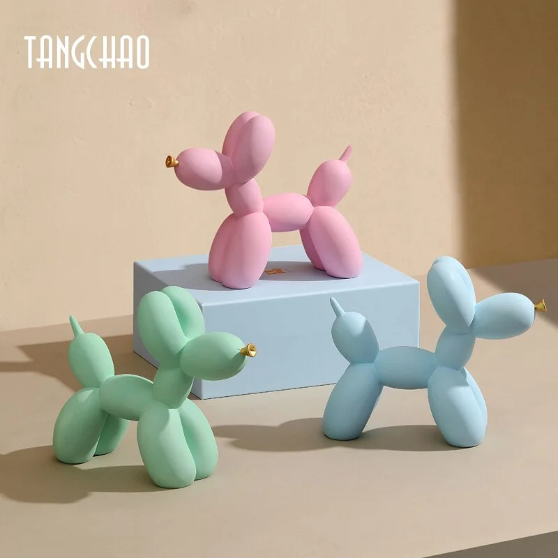 New Home Decor Balloon Dog Statue Resin Figurines For Interior Nordic Modern Living Room Office Aesthetic Room Decoration