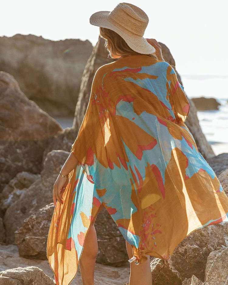 Fashion Floral Printed Sexy Beach Cover Up