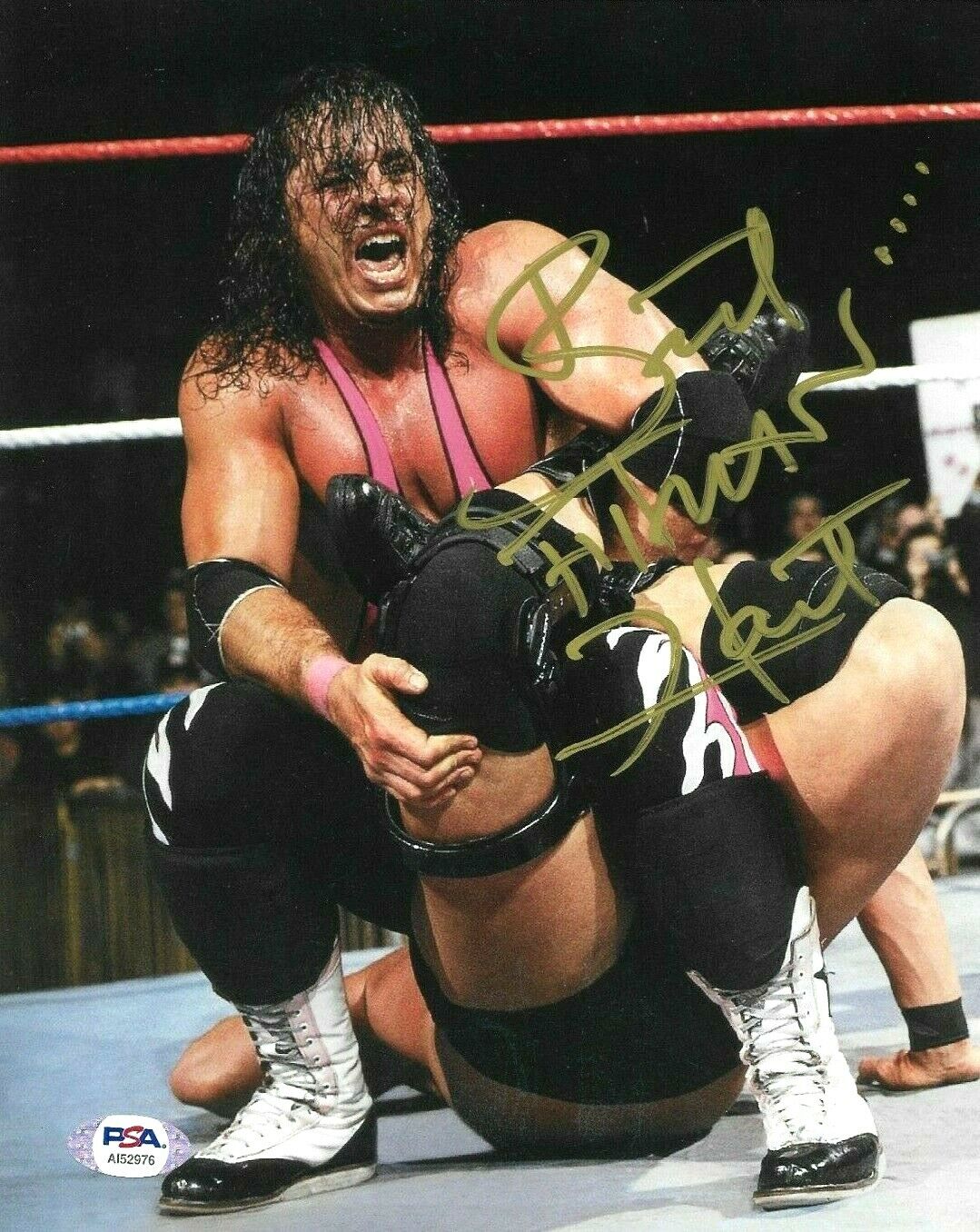 WWE BRET HART HAND SIGNED AUTOGRAPHED 8X10 WRESTLING Photo Poster painting WITH PSA DNA COA 12