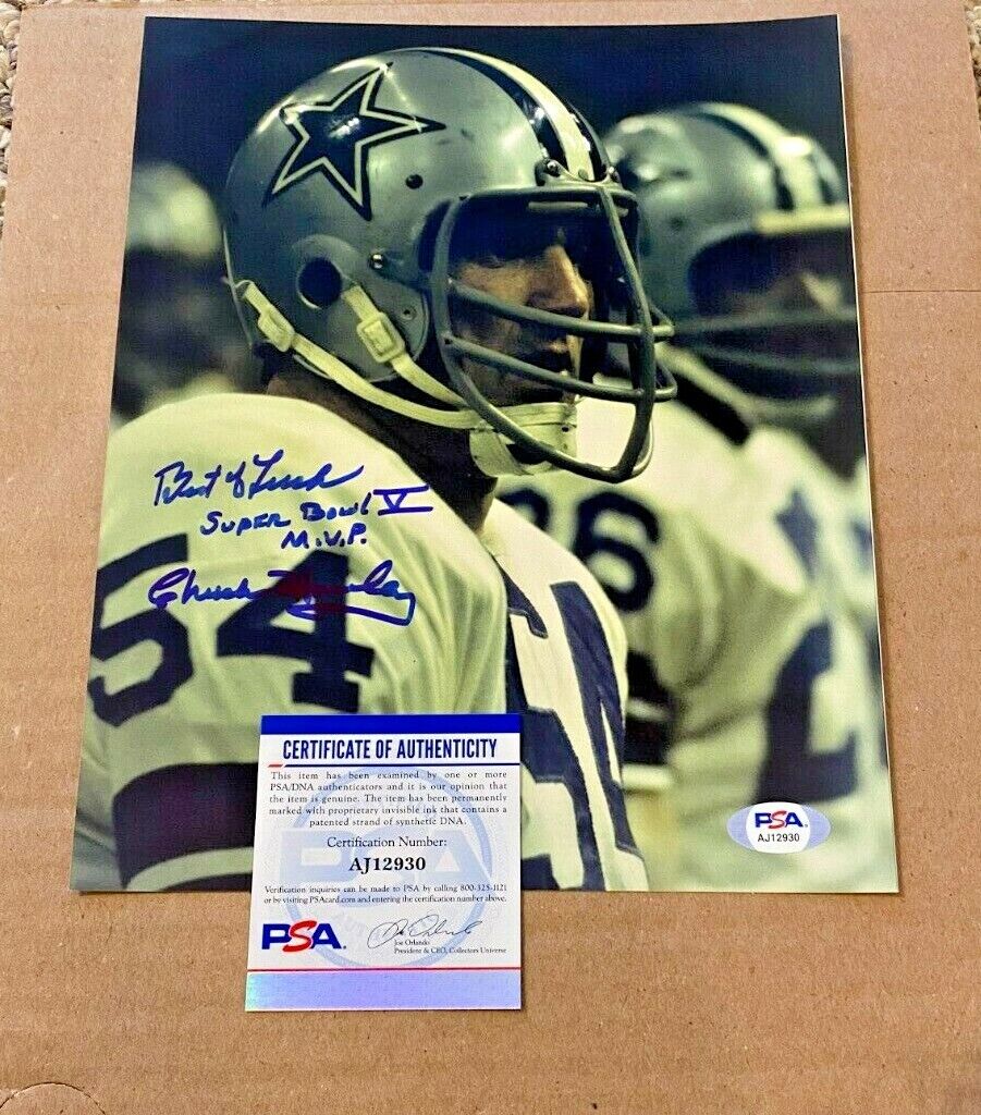 CHUCK HOWLEY SIGNED DALLAS COWBOYS 8X10 Photo Poster painting W/SBMVP PSA/DNA #3