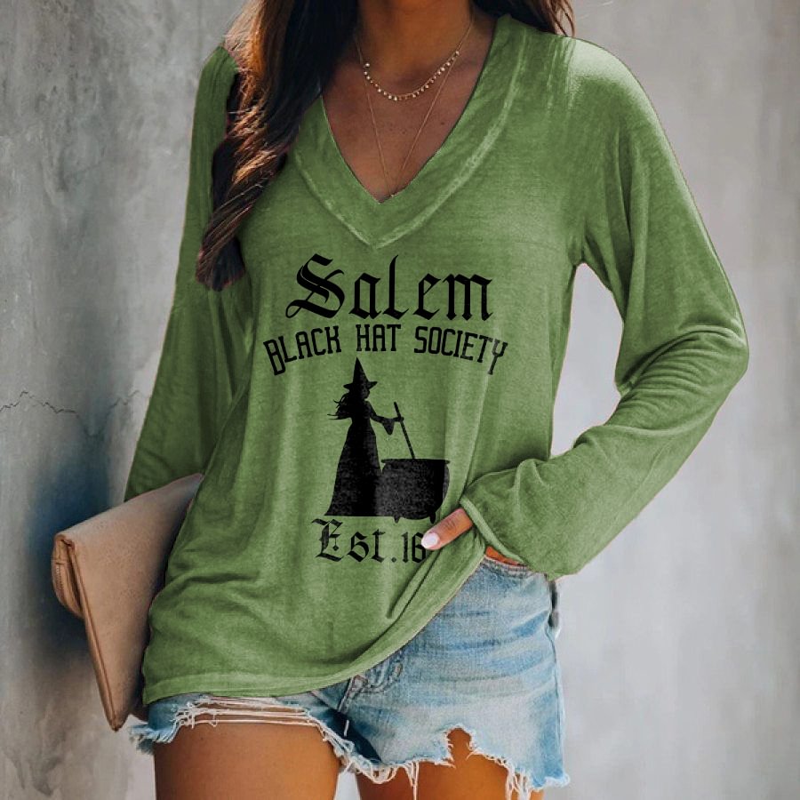 Salem Black Hat Society Est.1692 Printed T-shirt